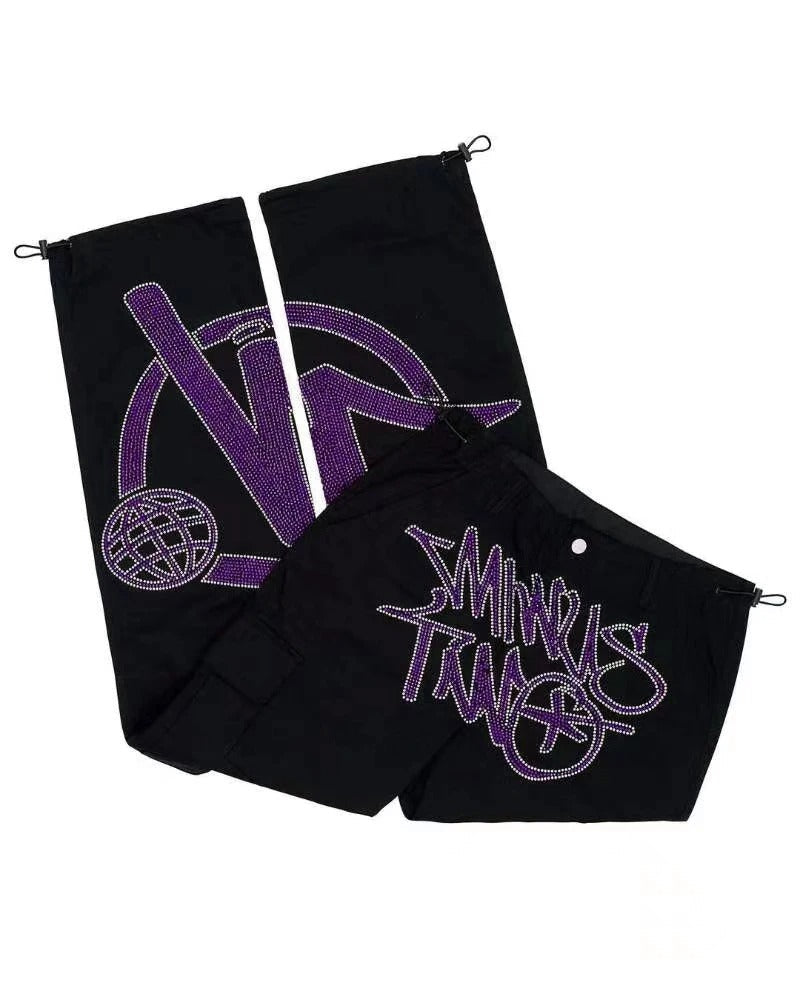 Cargo Minus Two - Strass noir et violet