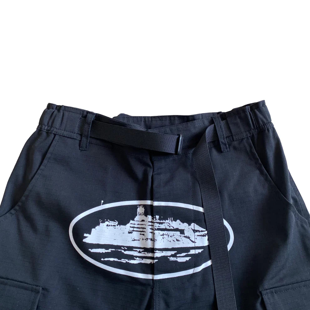 Short cargo Corteiz - Noir/Blanc