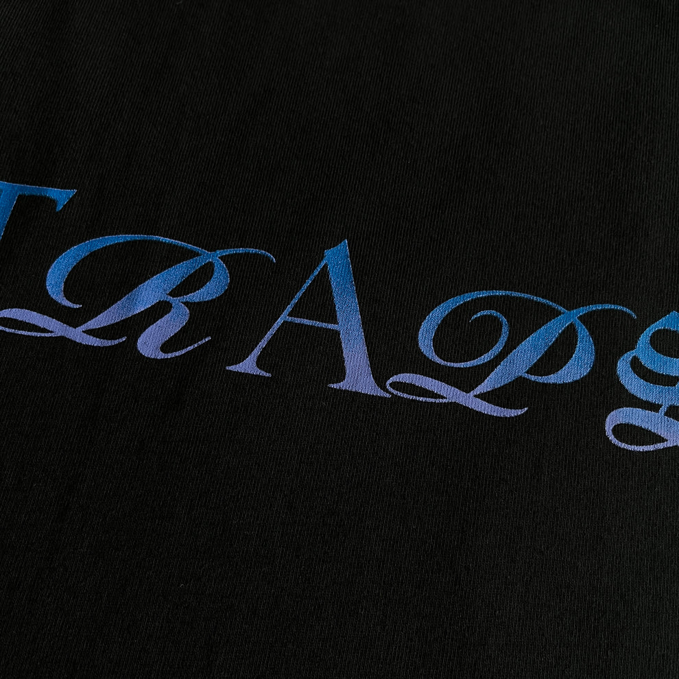 T-shirt Trapstar Script Fade - Dégradé noir/bleu