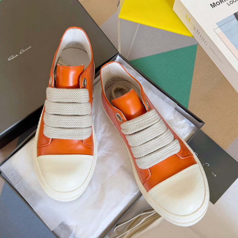 Baskets basses orange Rick Owens