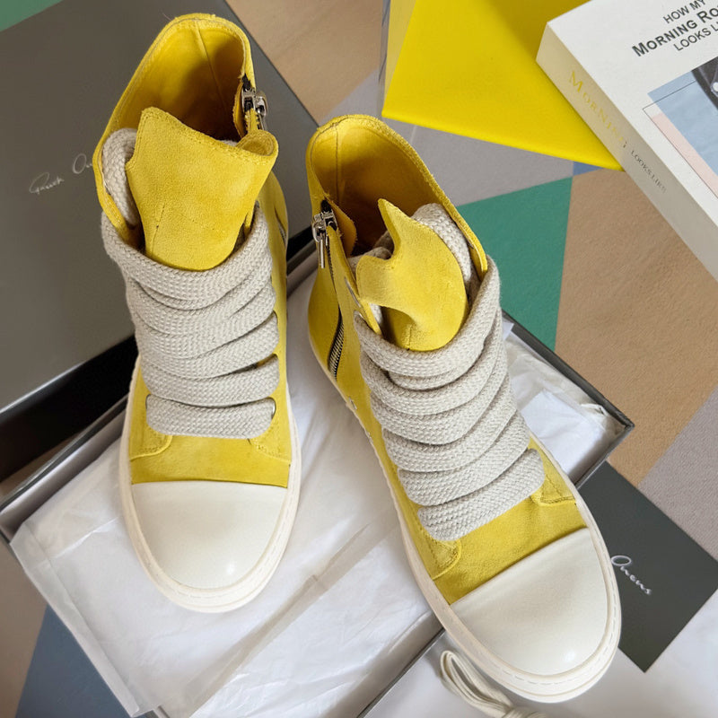 Baskets montantes jaunes Rick Owens