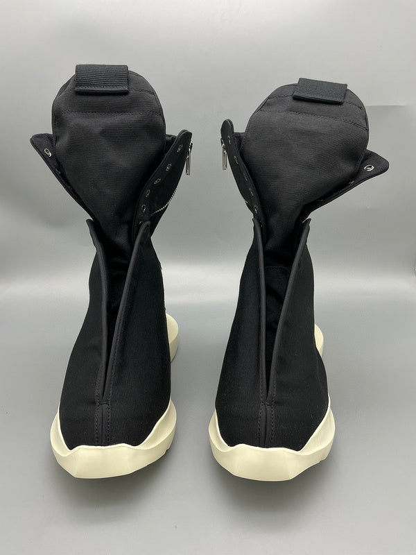 Bottes montantes en toile noire Rick Owens