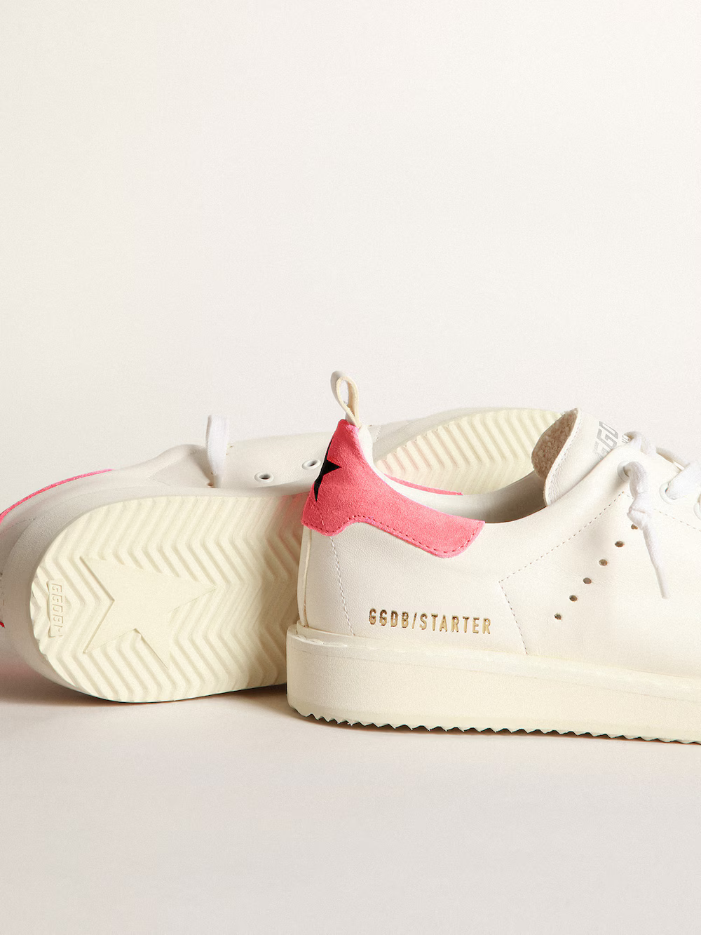 Baskets Golden Goose Starter – Languette au talon blanche et rose