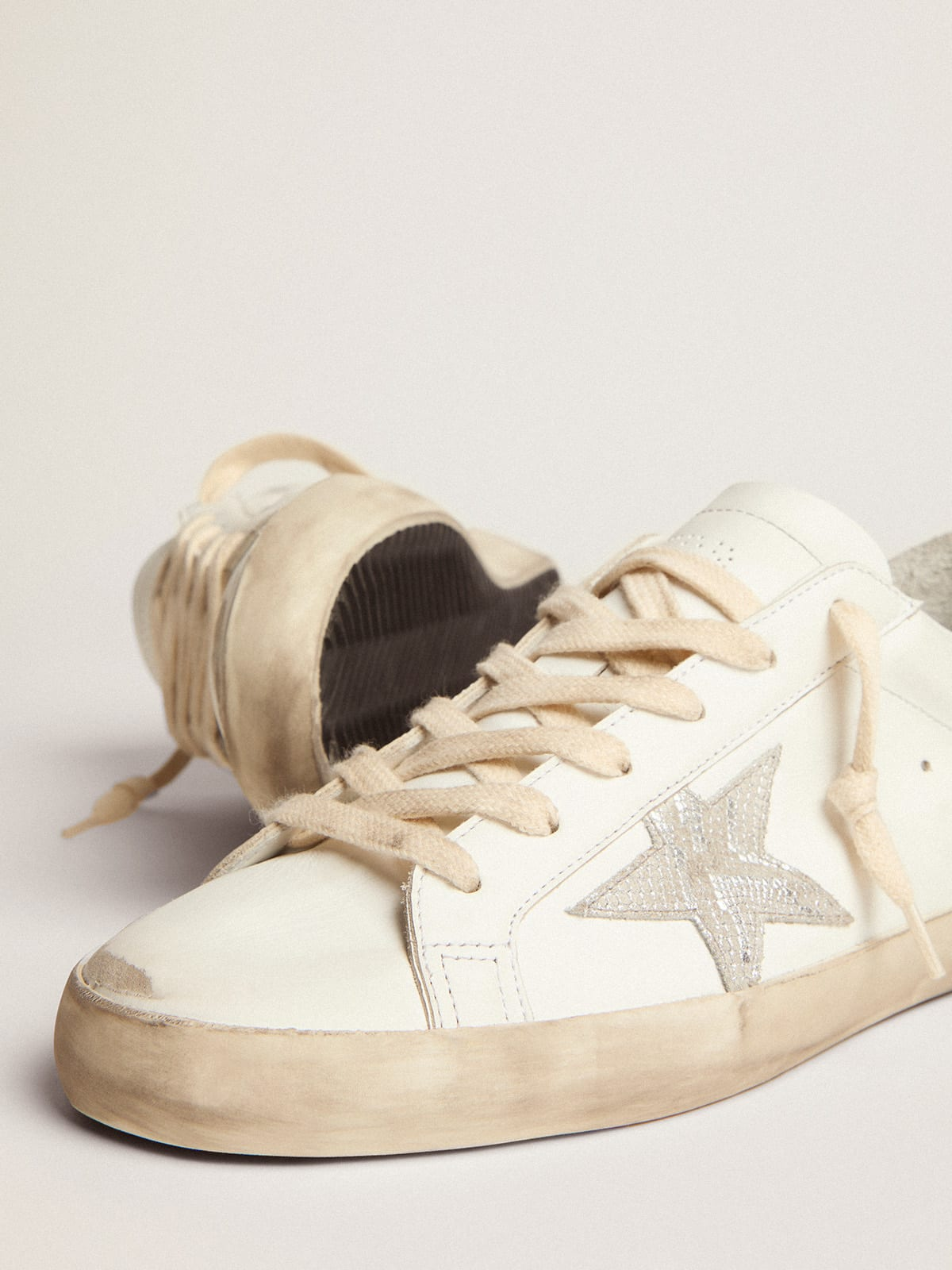 Baskets à talon pailletées Golden Goose Super-Star Rose