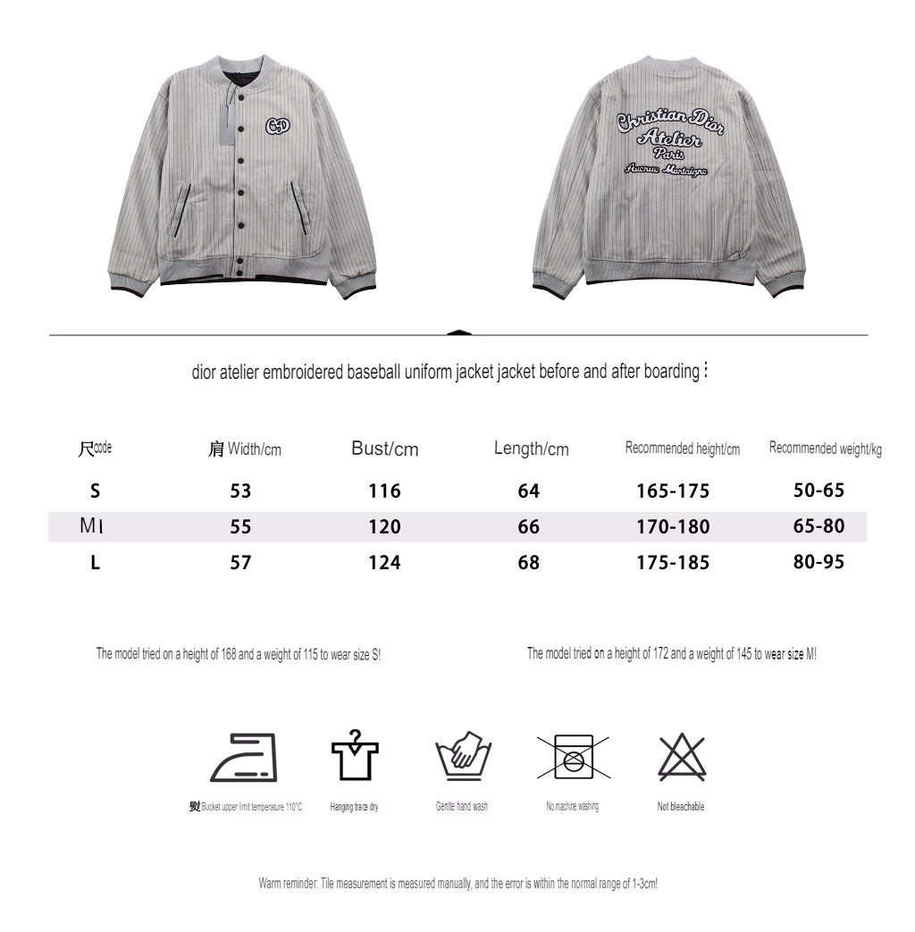 Blouson bomber rayé Dior - Gris