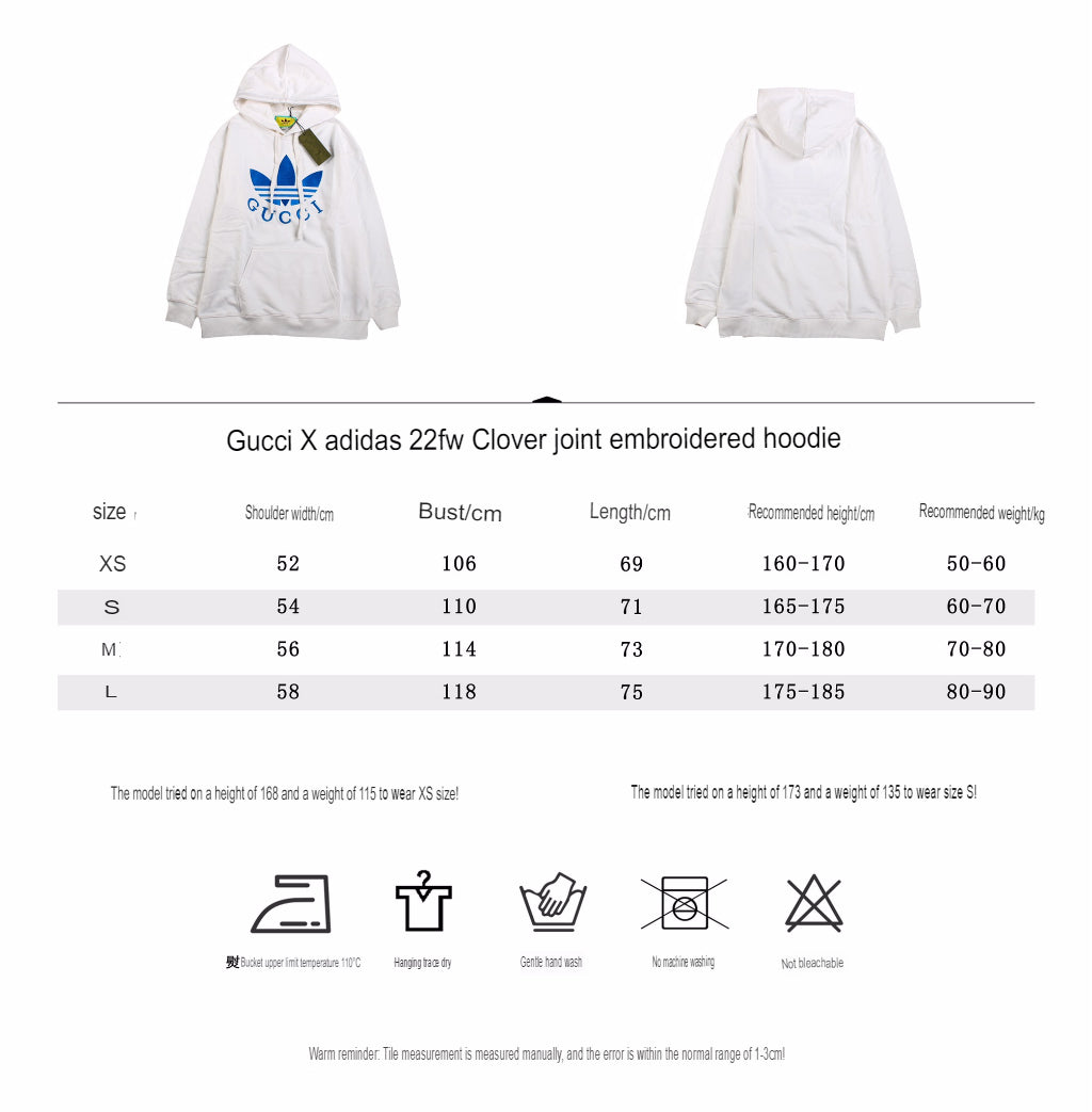 Sweat à capuche blanc Gucci x Adidas