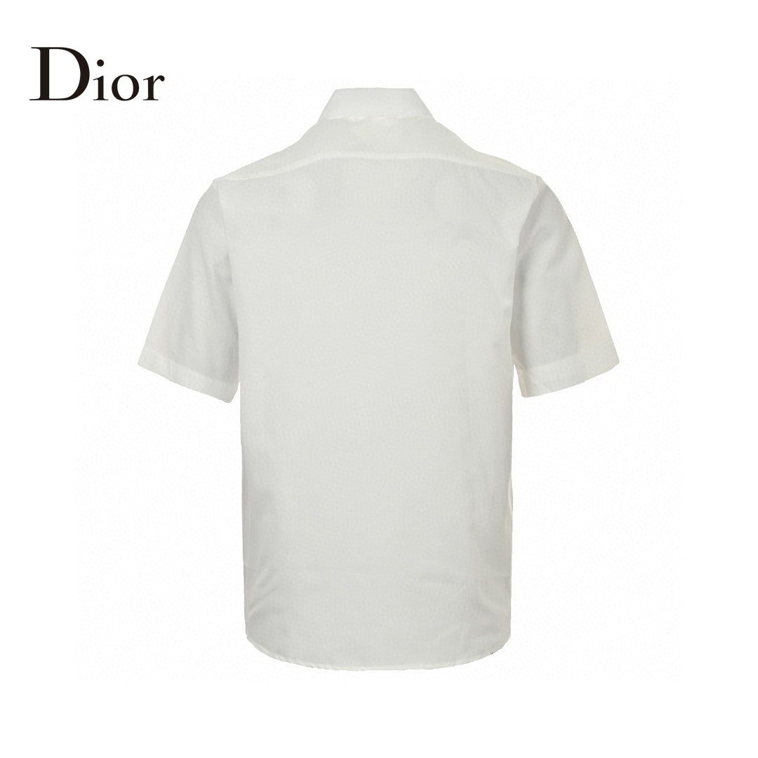 Chemise Dior à manches courtes boutonnée (blanche)