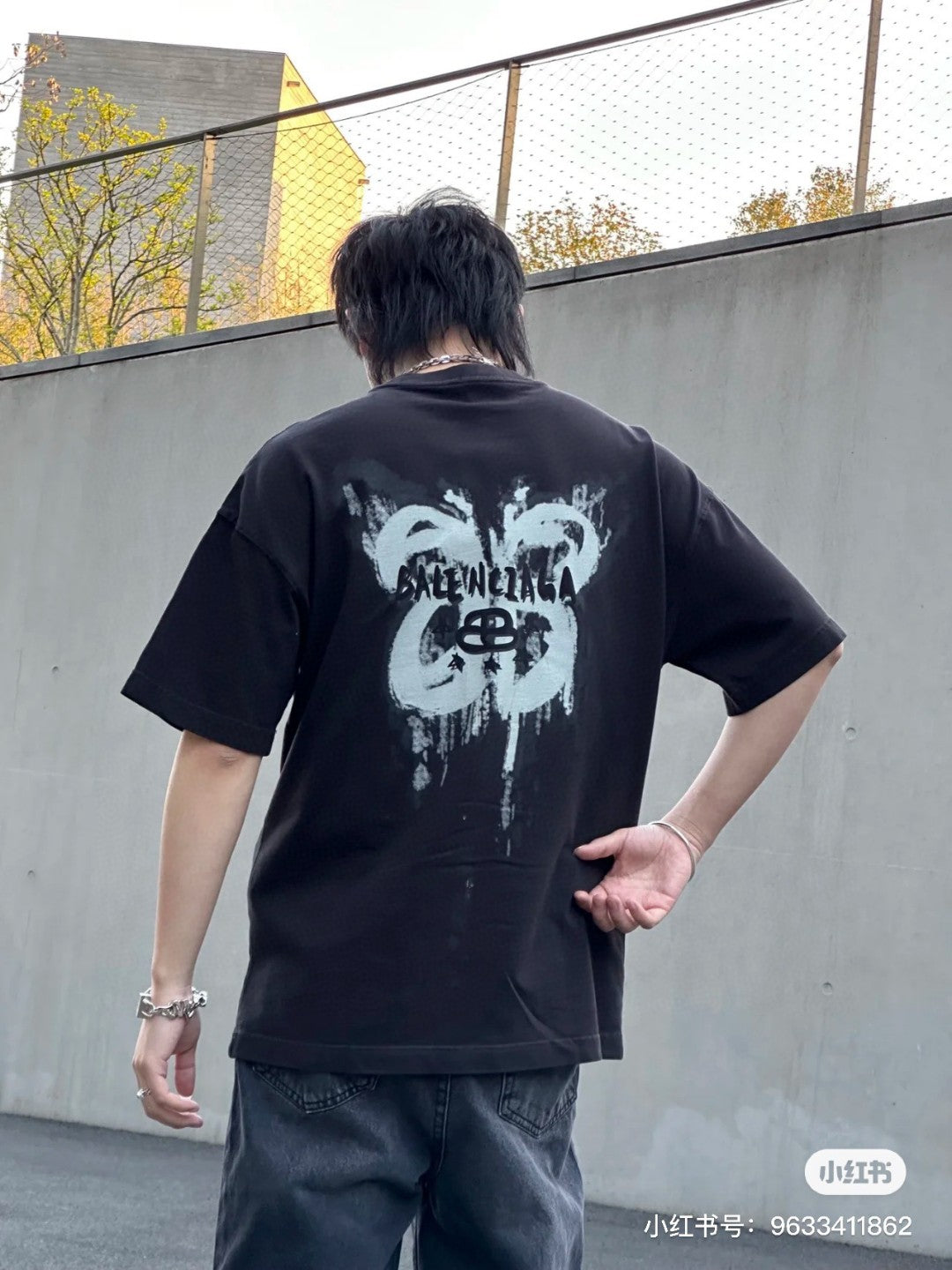 T-shirt Balenciaga à motif étoile noir