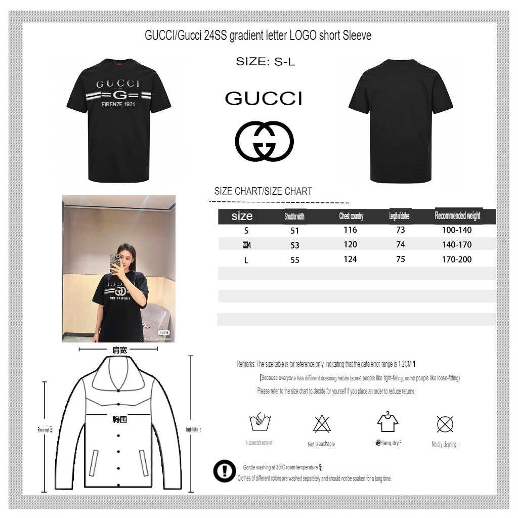 T-shirt noir Gucci avec logo Firenze 1921