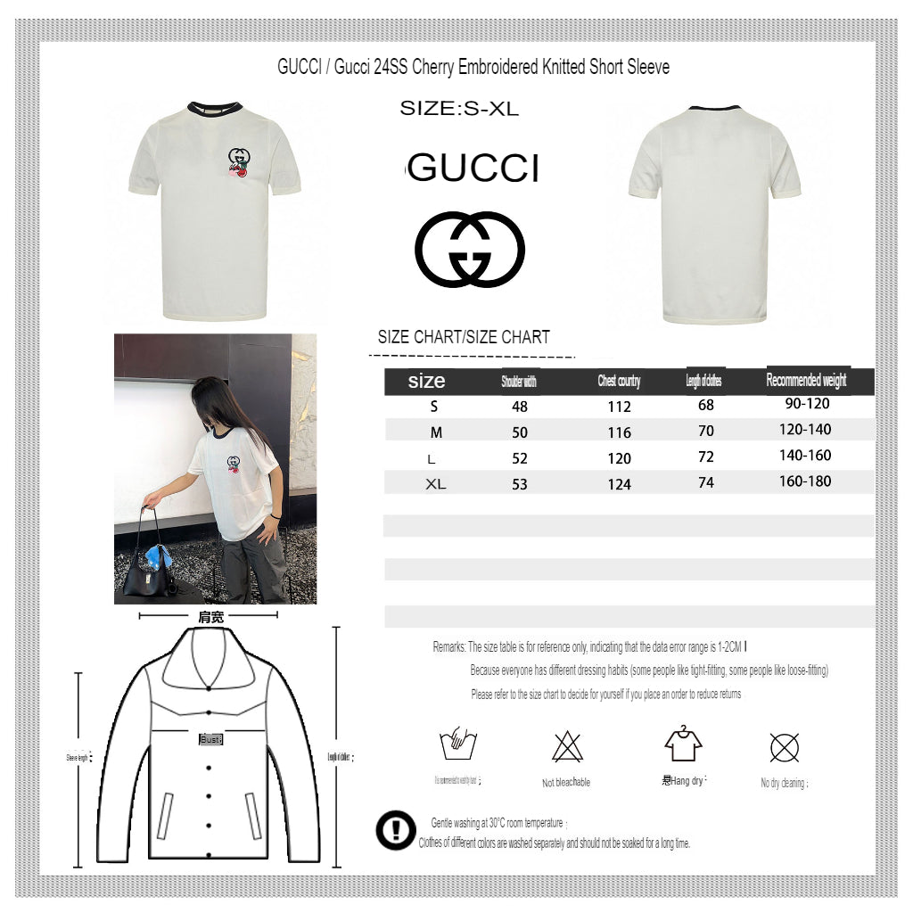 T-shirt Gucci brodé de cerises