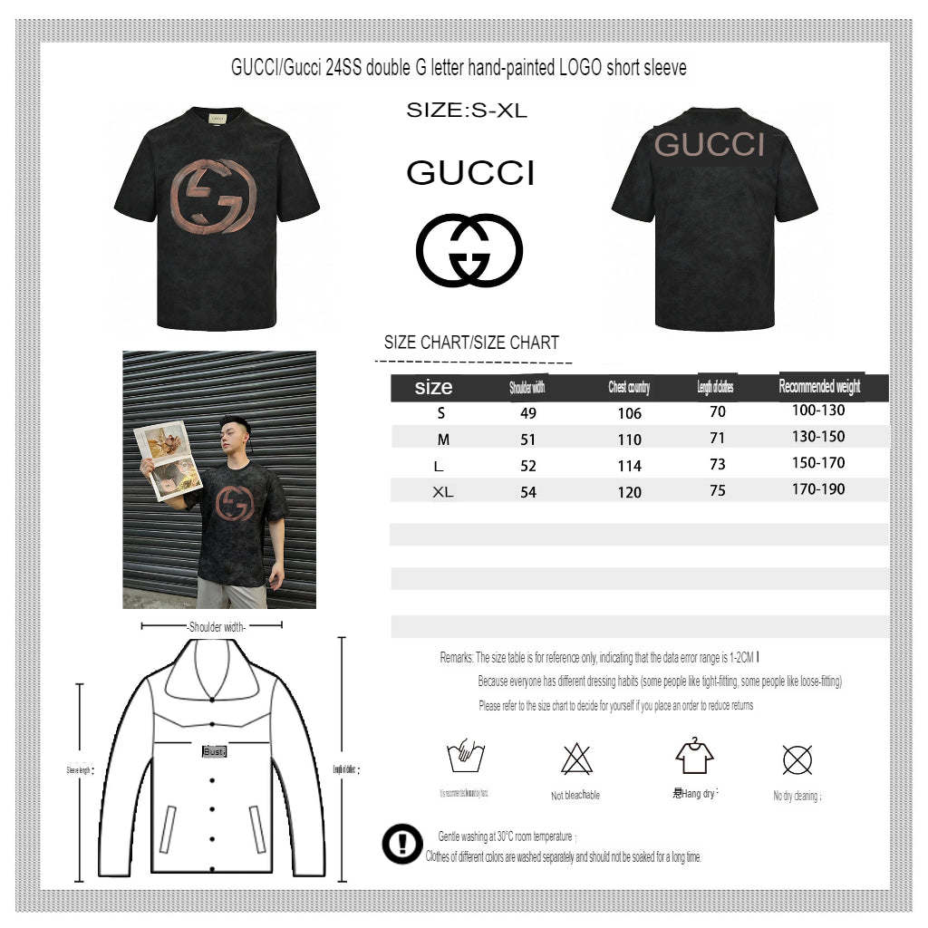 T-shirt Gucci à logo vieilli (noir)