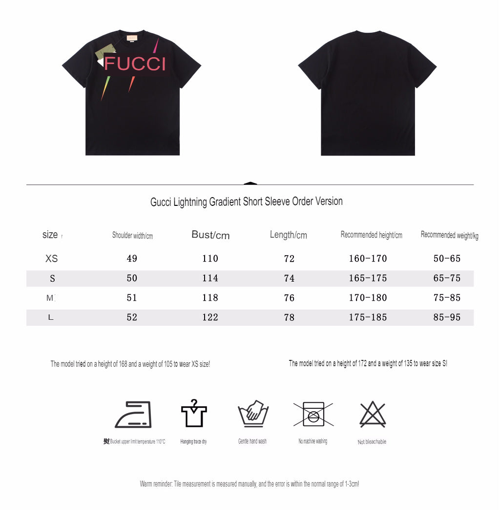 T-shirt Gucci Rainbow Lightning (noir)