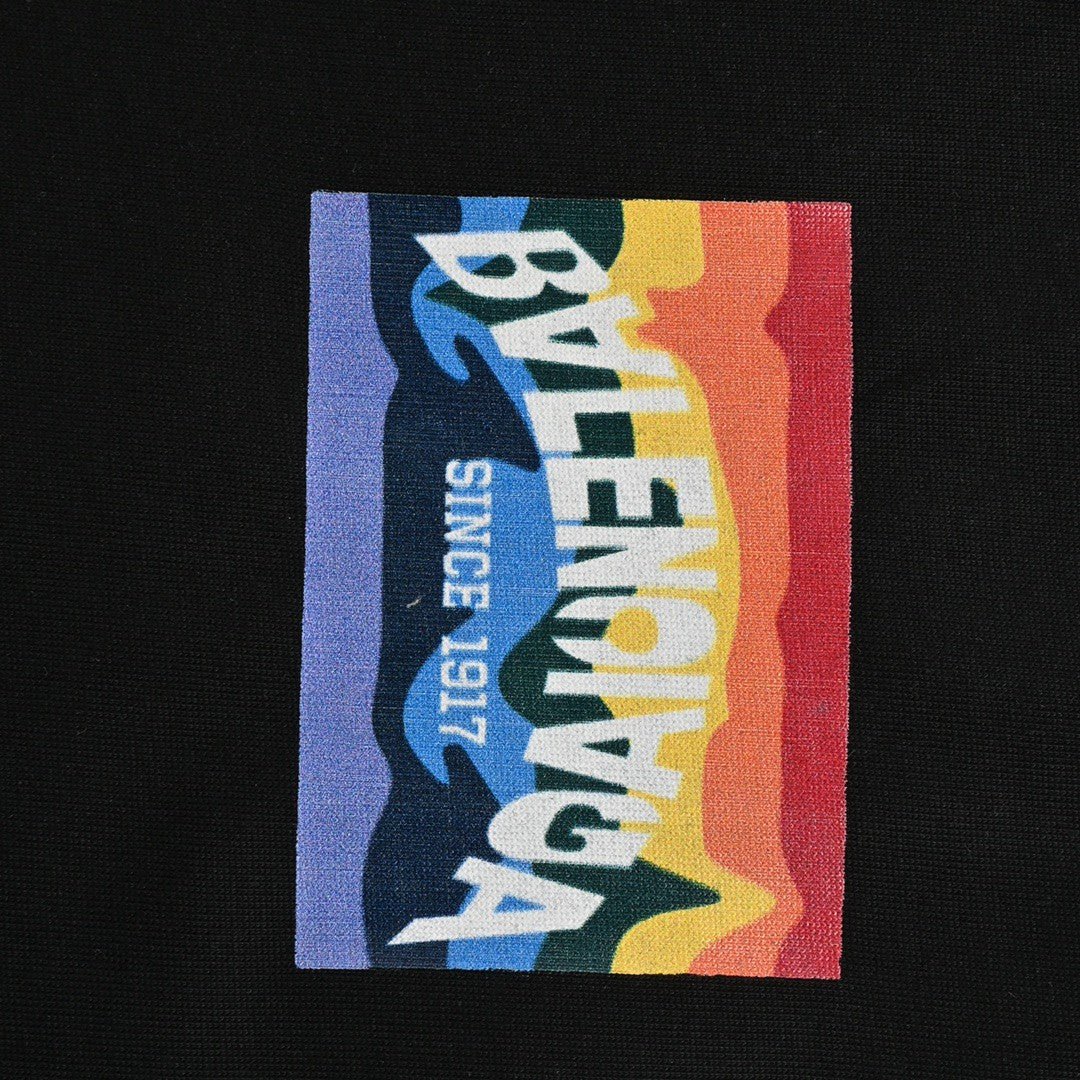 T-shirt noir Balenciaga à motif montagne