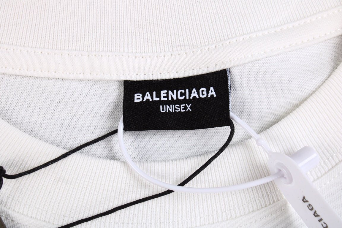 T-SHIRT BLANC BALENCIAGA À LOGO GRAFFITI