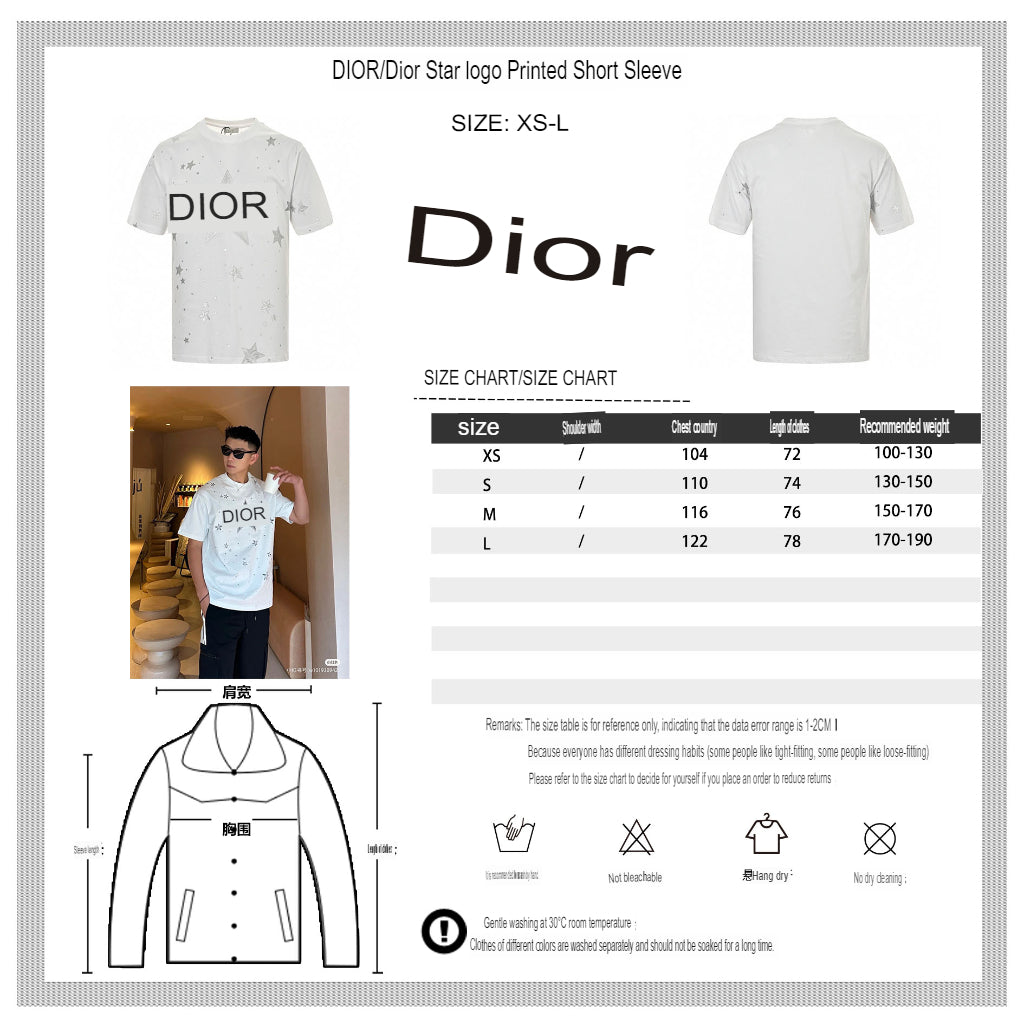 T-shirt blanc Dior Star Graphic