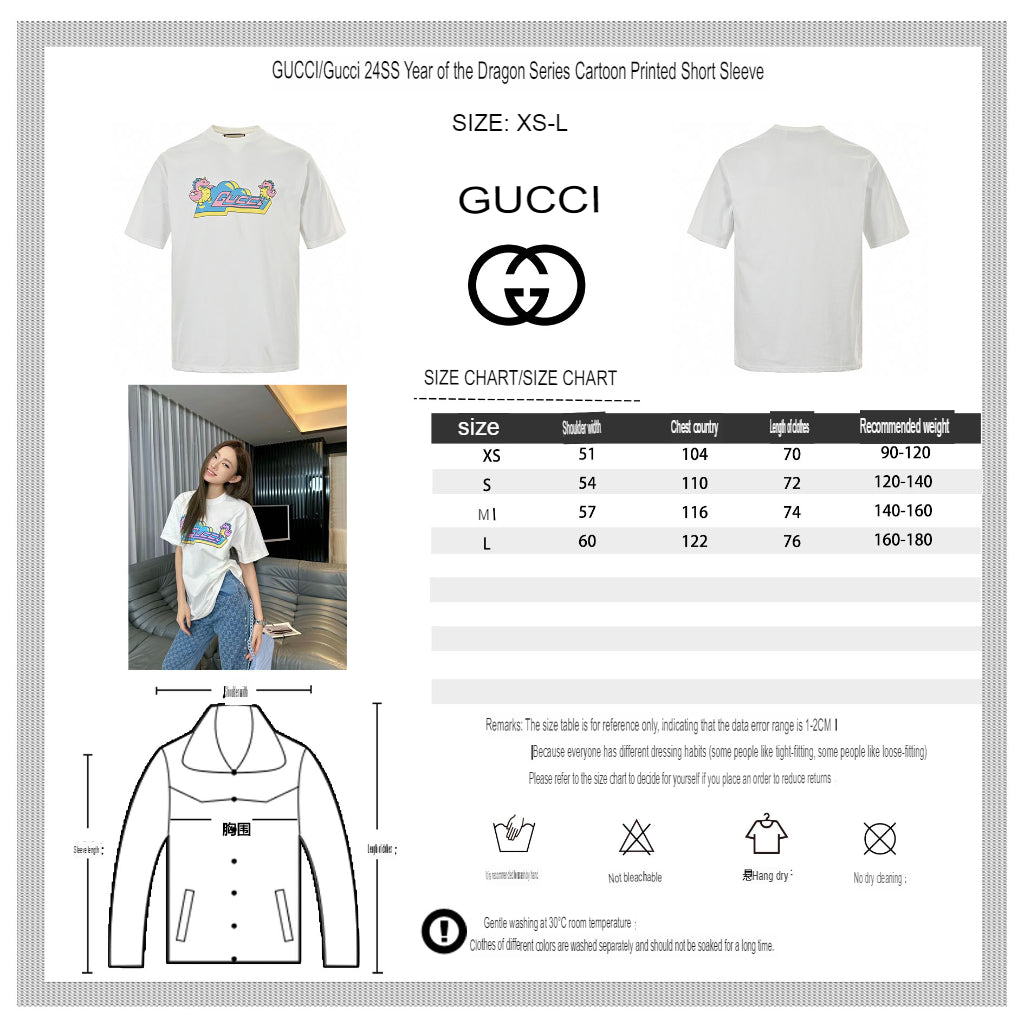 T-shirt blanc Gucci à motif dinosaure rose