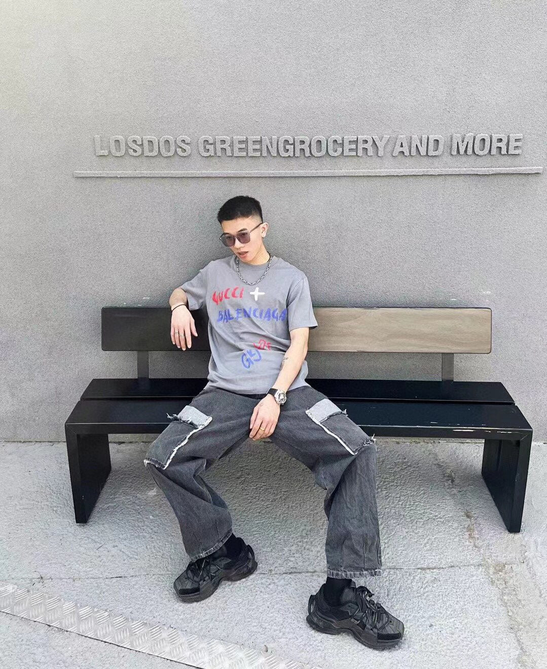 T-shirt gris GUCCI x BALENCIAGA