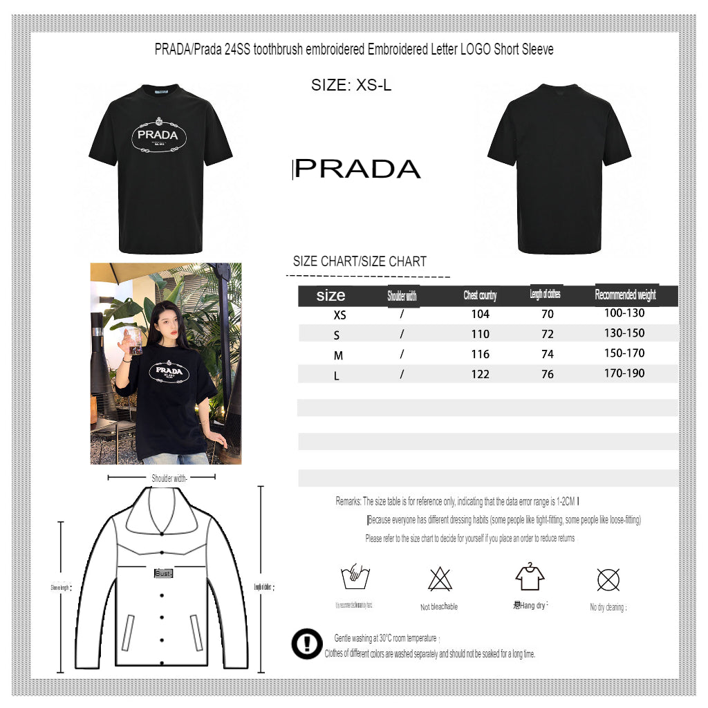 T-shirt Prada Milano noir à logo