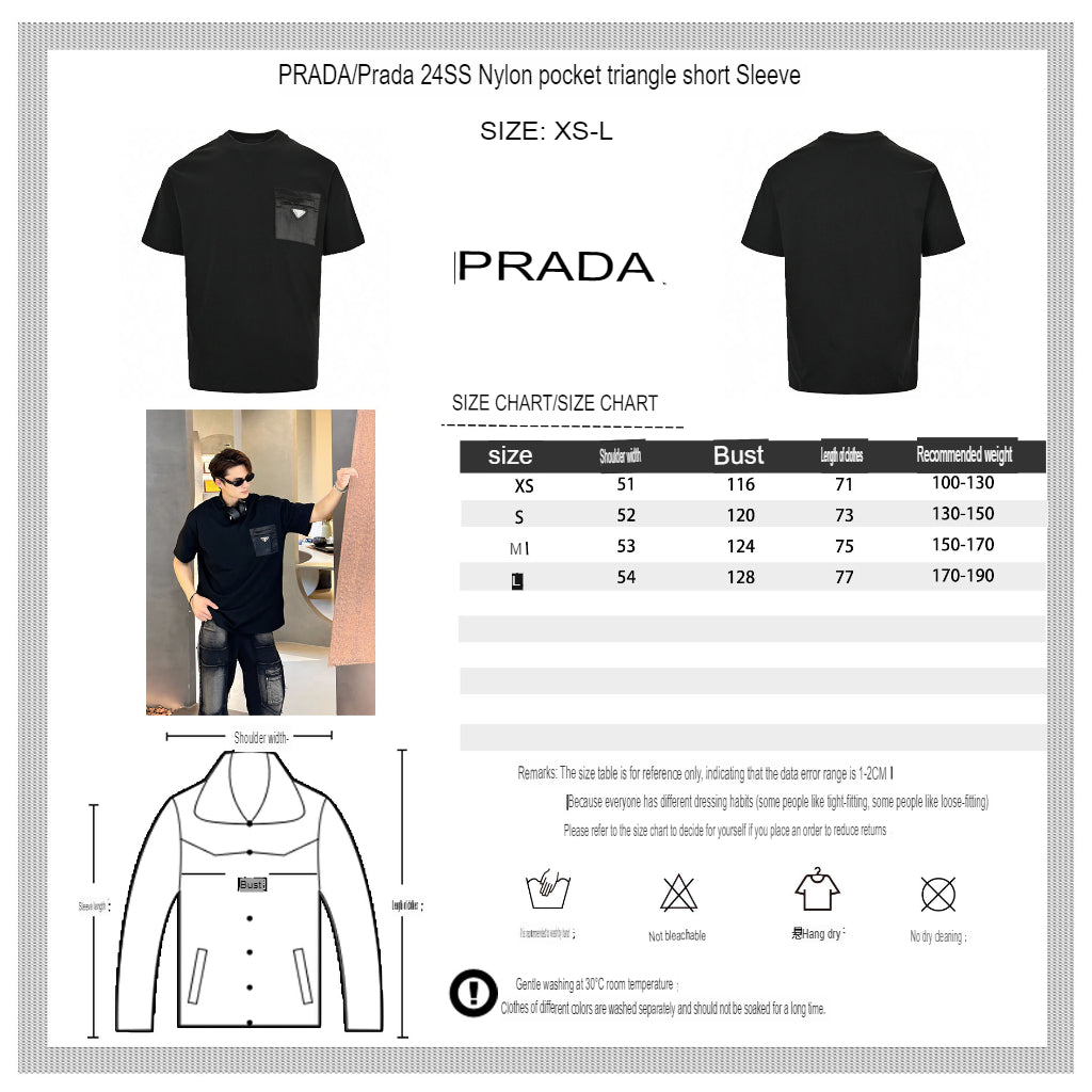 T-shirt Prada à poche (noir)
