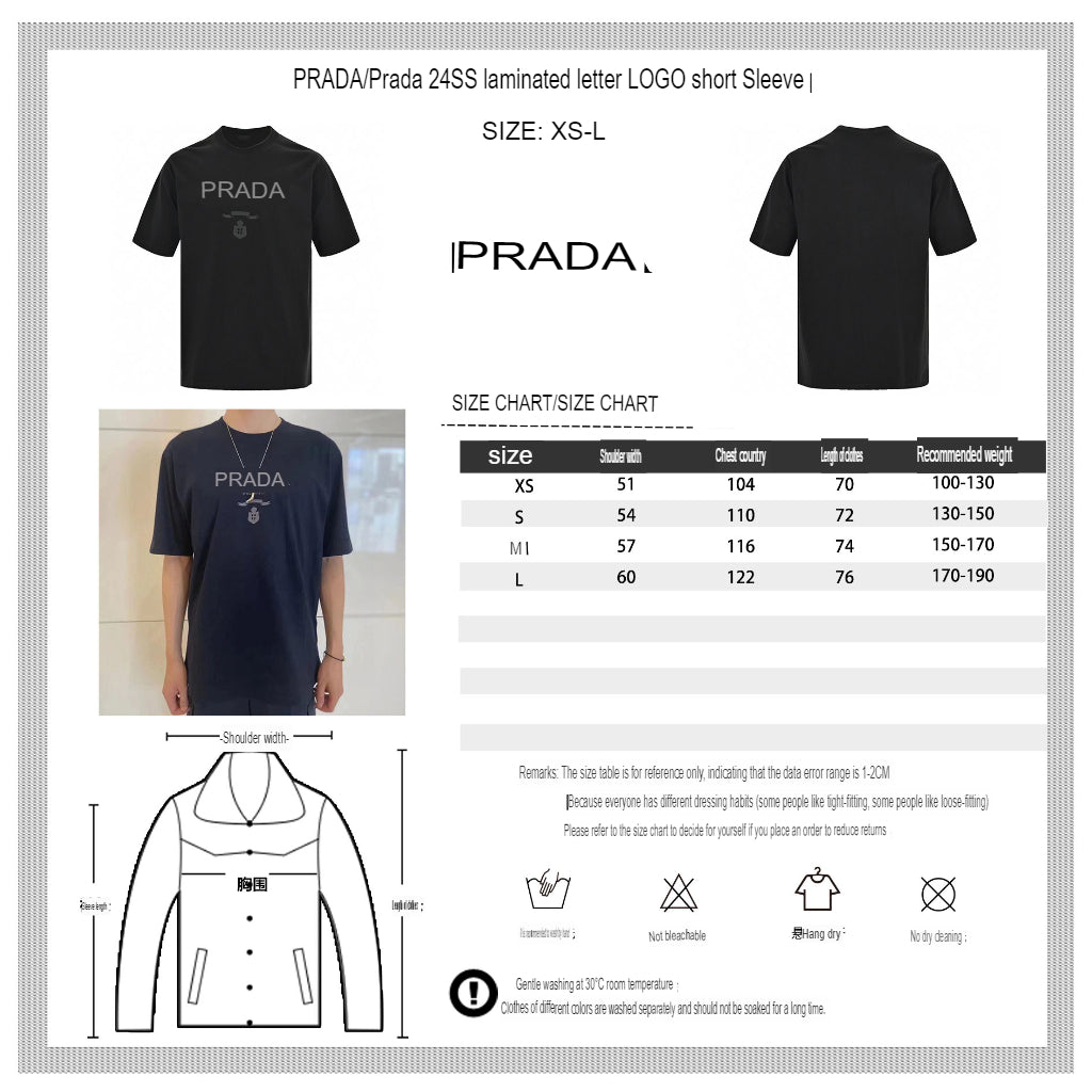 T-shirt Prada noir avec logo discret