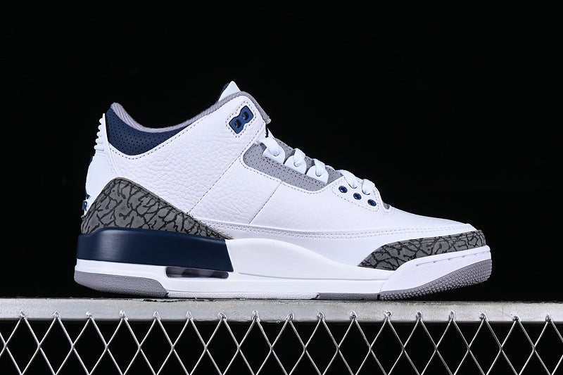 AIR JORDAN 3 RETRO MIDNIGHT NAVY BLANC/NOIR/GRIS/BLEU