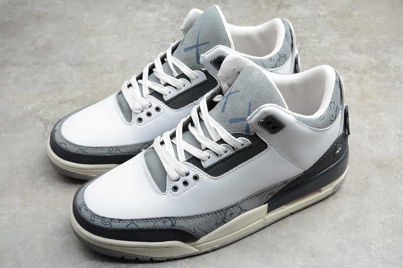 AIR JORDAN 3 BLANC/NOIR/GRIS