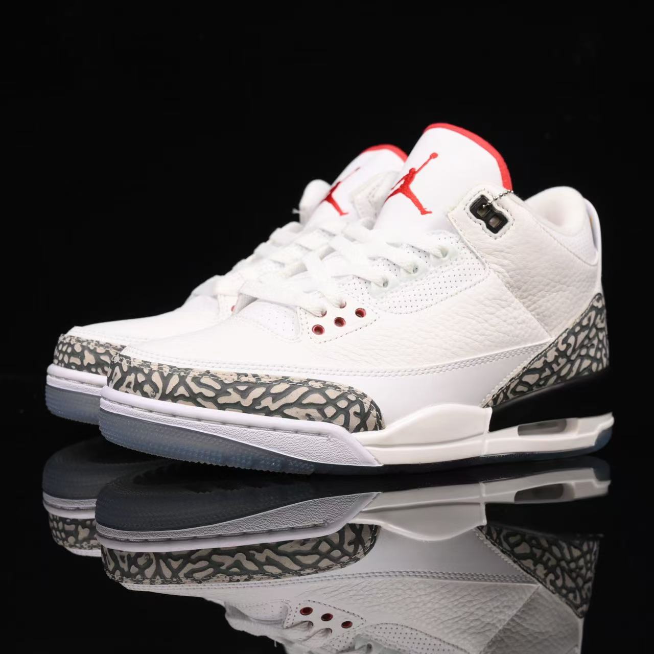 AIR JORDAN 3 RETRO FREE THROW LINE WHITE CEMENT BLANC/NOIR