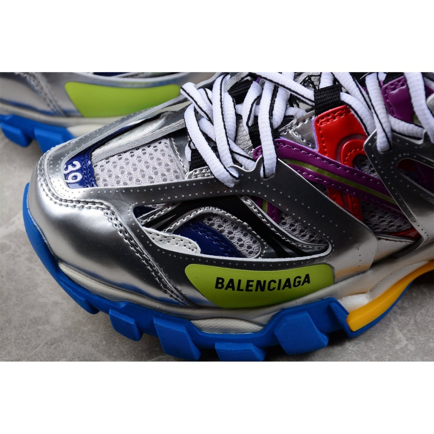 BALENCIAGA TRACK x LEATHER FREE BLANC ARGENT MULTICOLORE