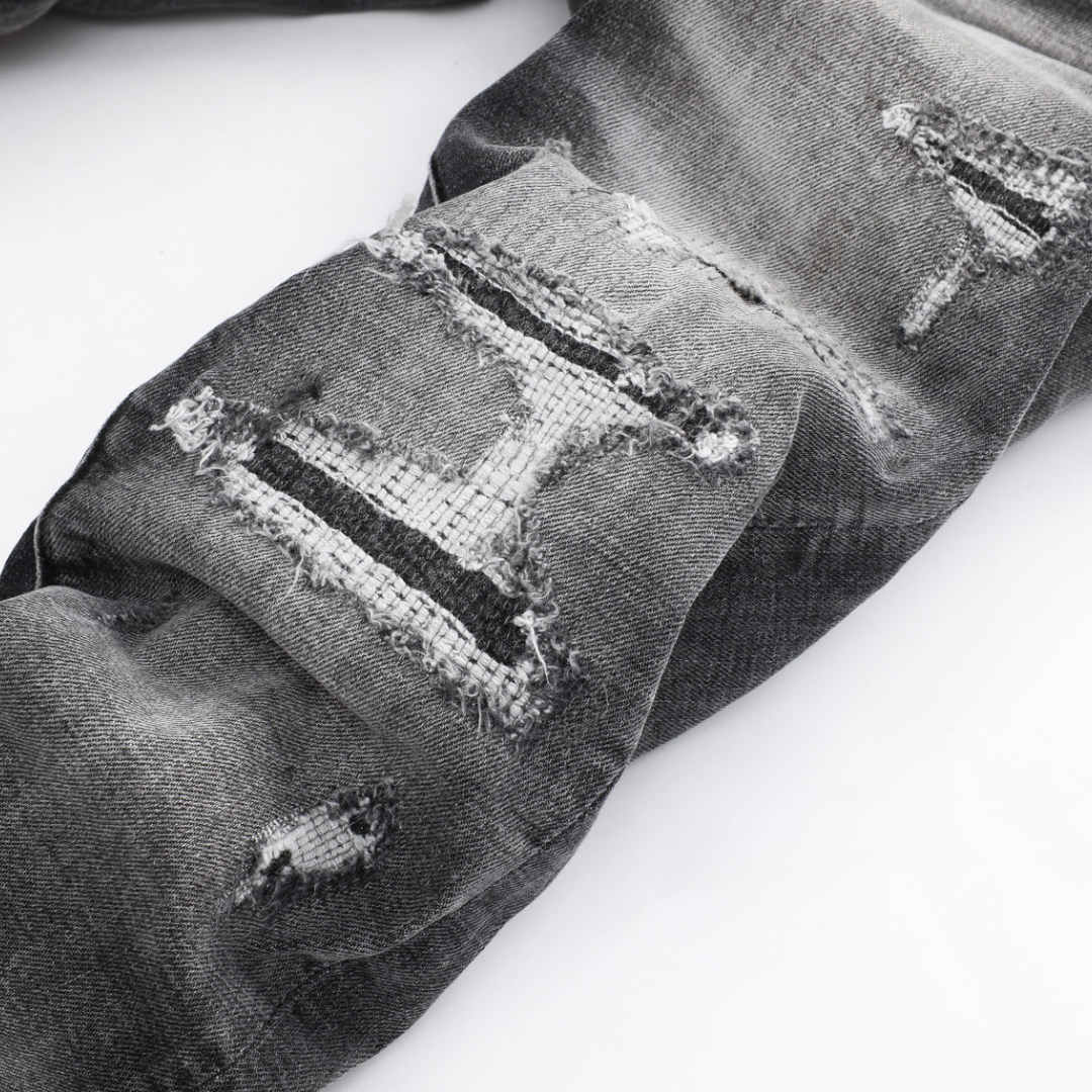 Jean gris à logo Amr Staggered