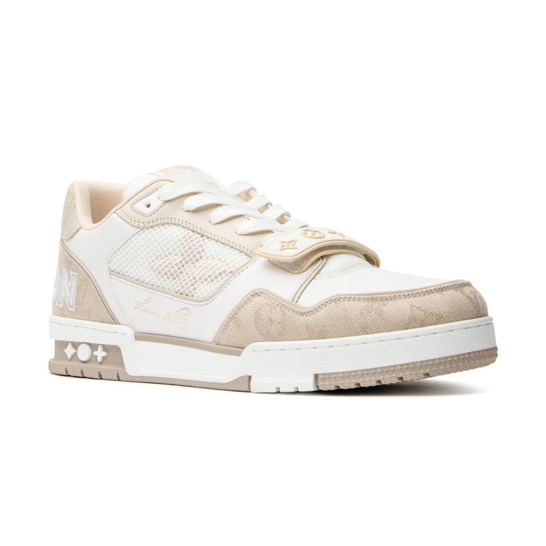 Baskets en denim beige monogrammé LV