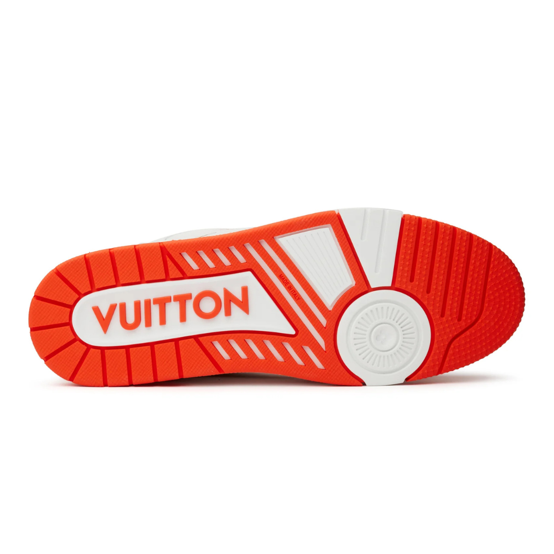 Baskets en denim orange monogrammé LV