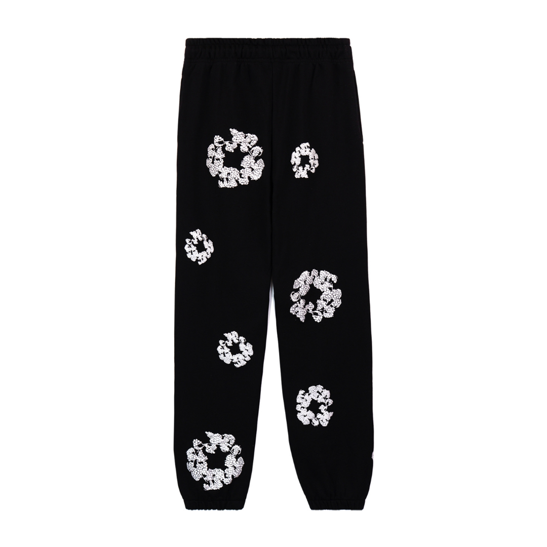 Pantalon en denim à losanges noirs