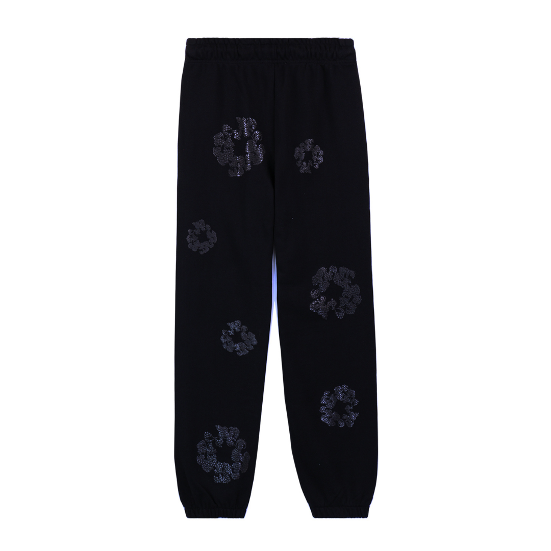 Pantalon en denim à losanges noirs