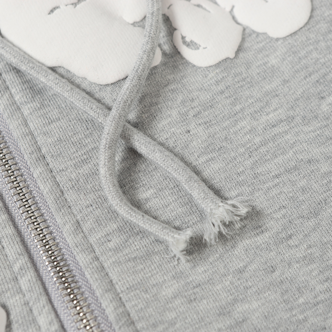 Sweat à capuche zippé en denim