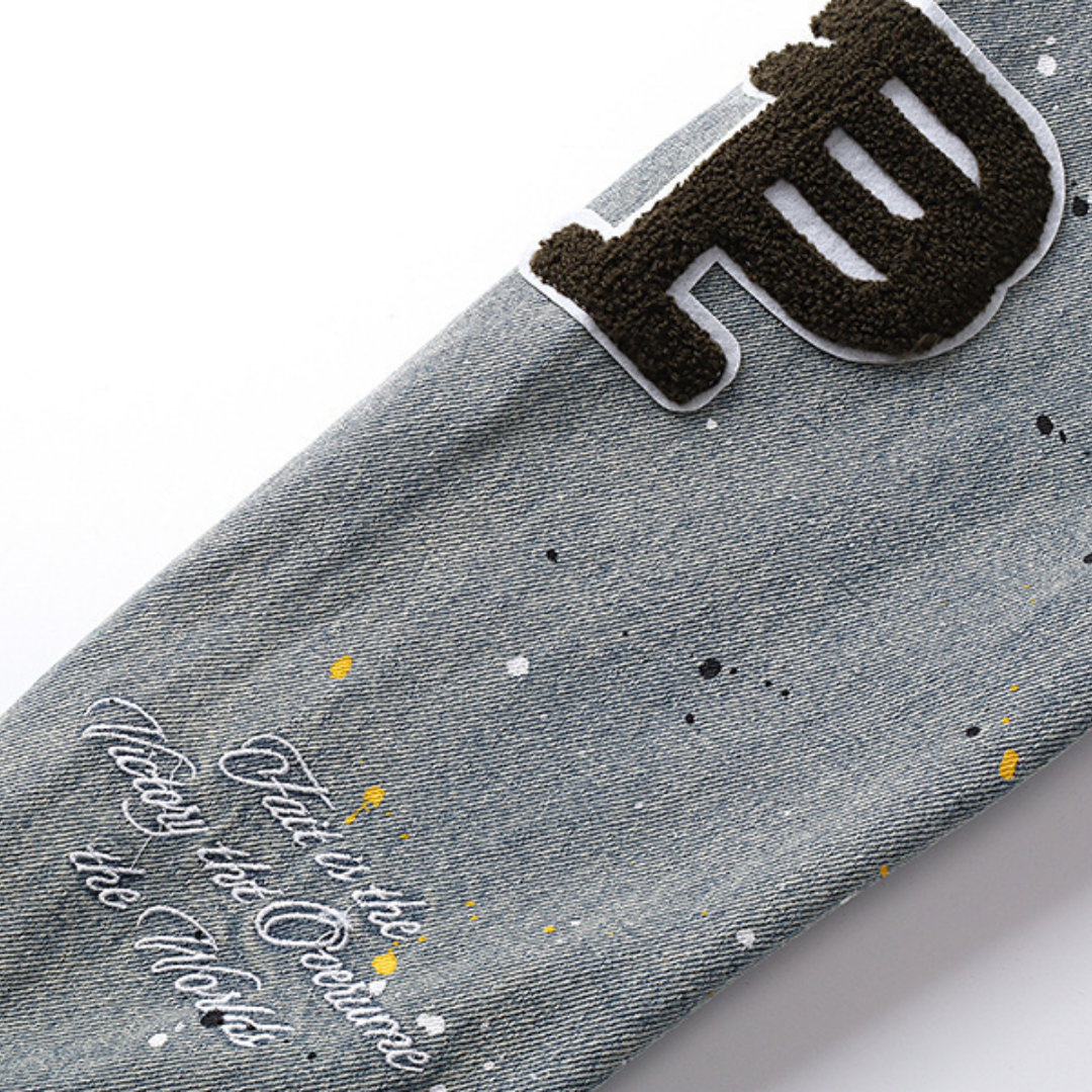 veste en jean violette