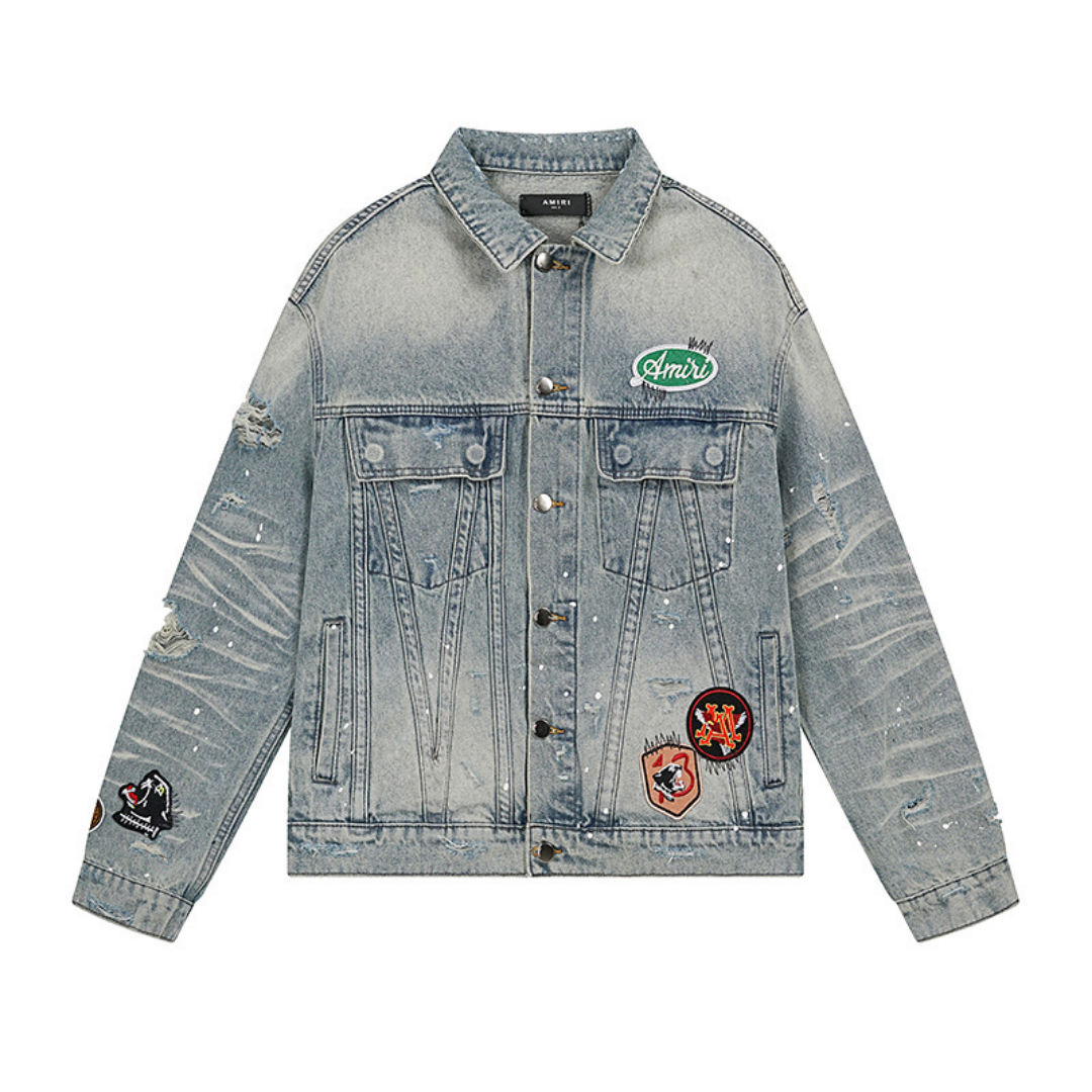 veste en jean violette