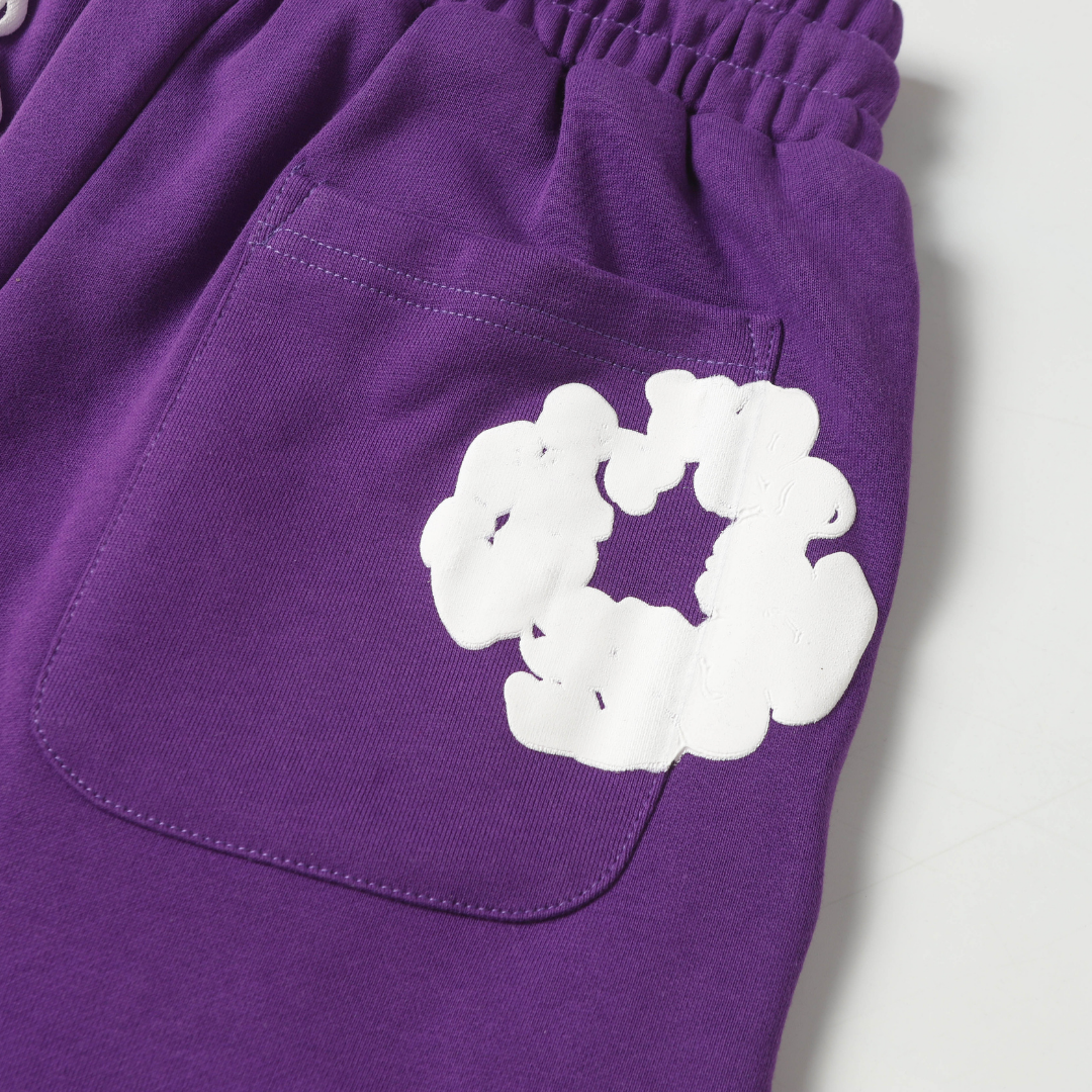 Ensemble short en denim violet