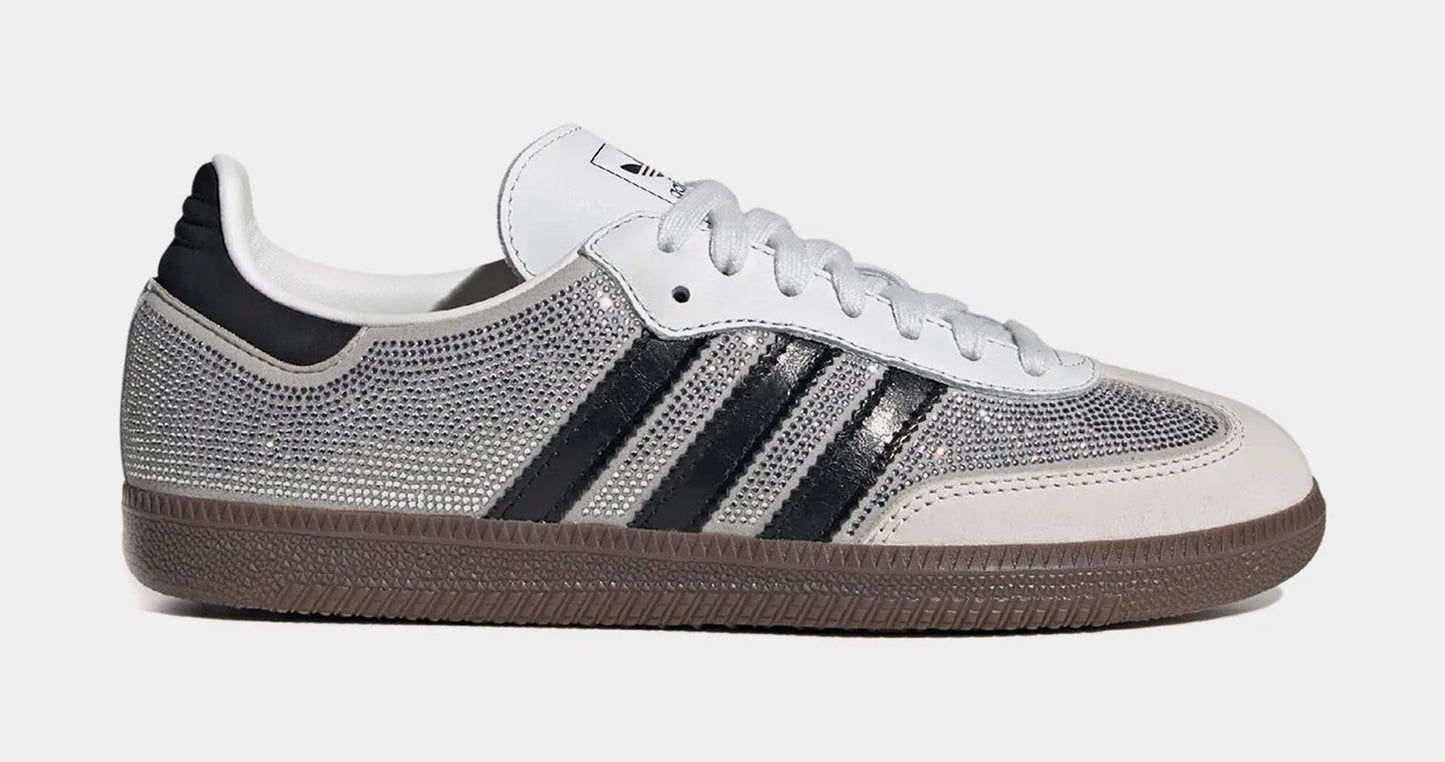 Samba OG Rhinestone Womens Lifestyle Shoes (Crystal White/Crystal White/Silver Metallic)