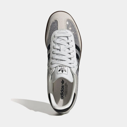 Samba OG Rhinestone Womens Lifestyle Shoes (Crystal White/Crystal White/Silver Metallic)