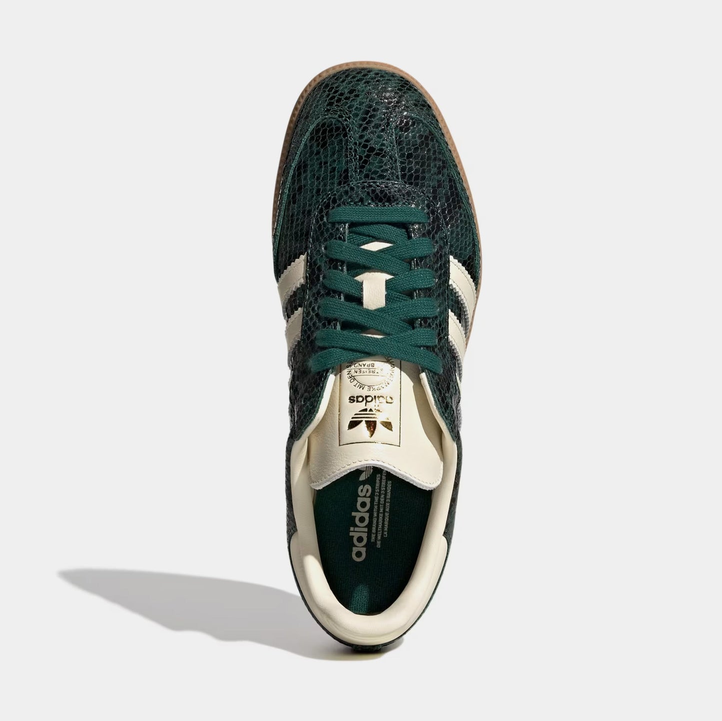 Samba OG Faux Snakeskin Womens Lifestyle Shoes (Black/Cream White/Collegiate Green)