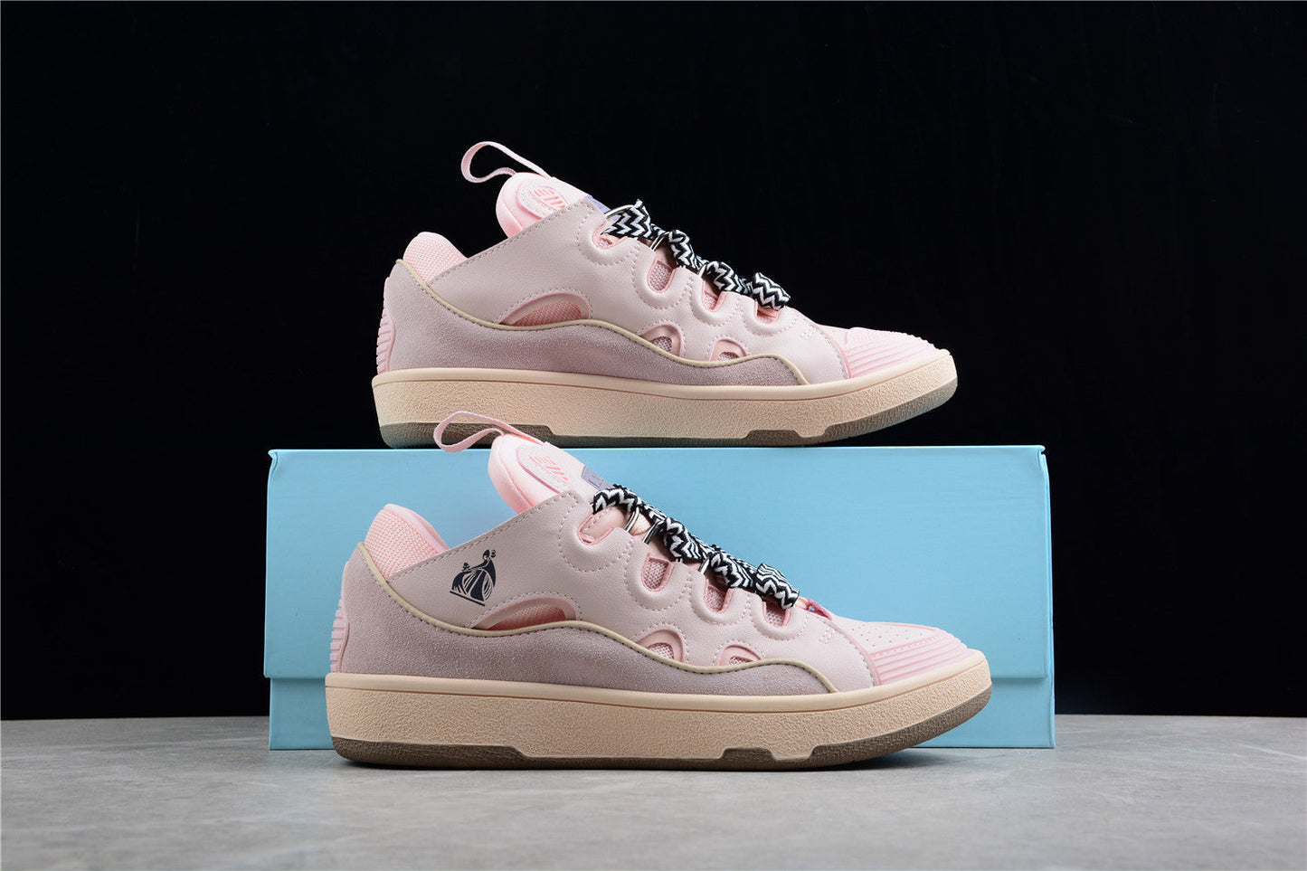 Baskets Lanvin Curb « Rose poudré »