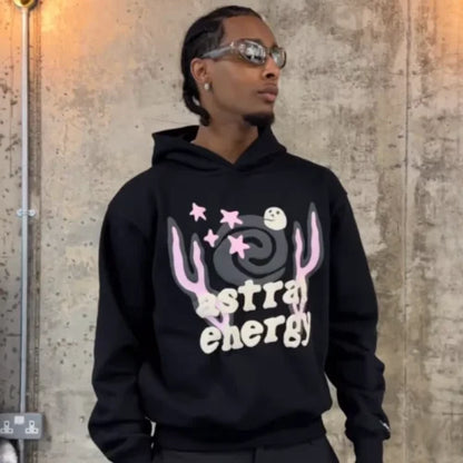 Sweat à capuche noir Broken Planet Astral Energy 