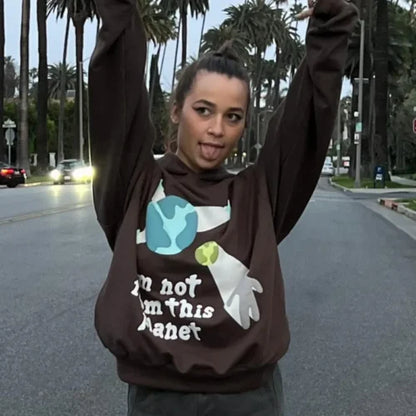 Sweat à capuche Broken Planet « Je ne viens pas de cette planète » 