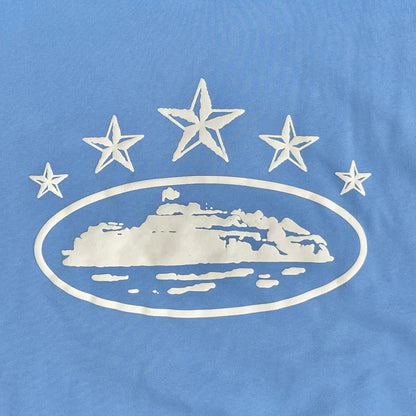 Sweat à capuche Corteiz 5 Starz Alcatraz - (BLEU CLAIR)