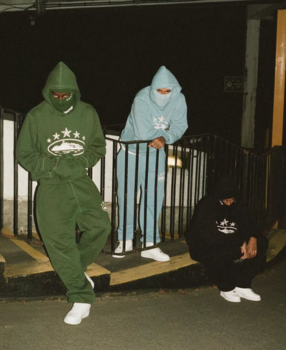 Sweat à capuche Corteiz 5 Starz Alcatraz - (BLEU CLAIR)