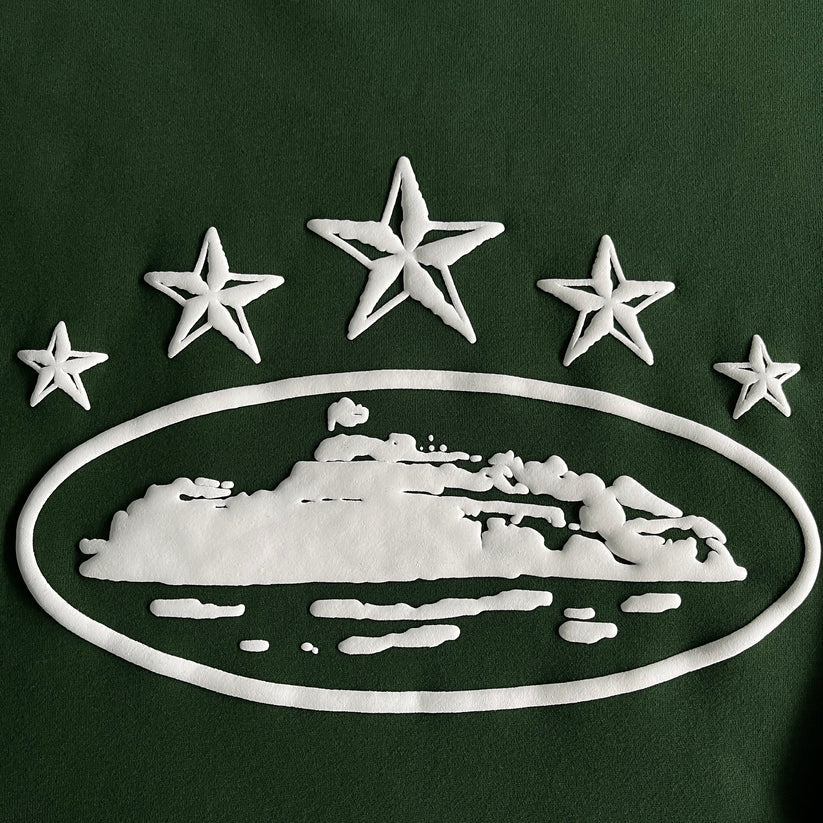 Sweat à capuche Corteiz 5 Starz Alcatraz - (VERT) 