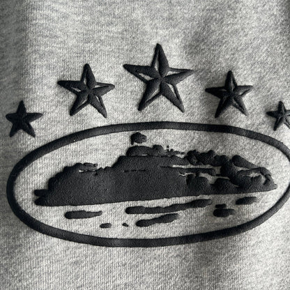 Sweat à capuche Corteiz 5 Starz Alcatraz - (GRIS)