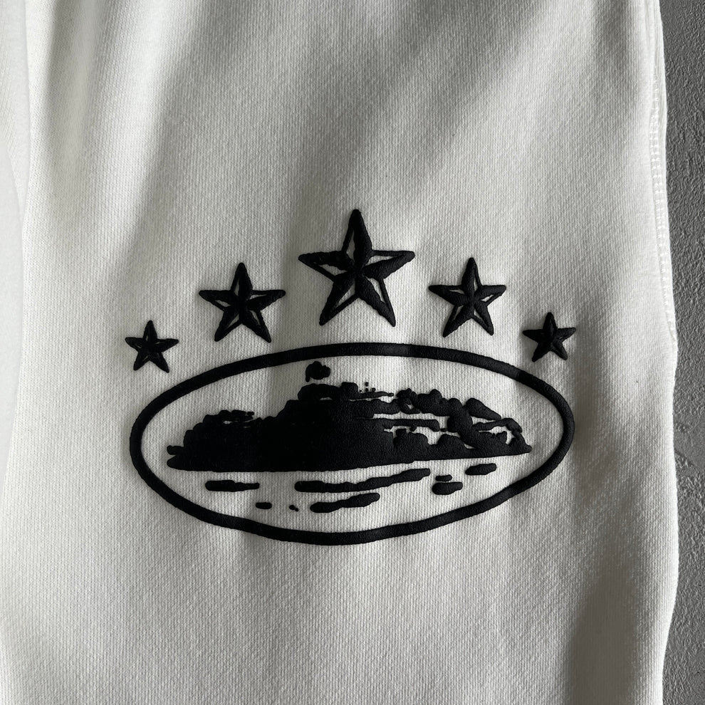 Corteiz 5 Starz Alcatraz Jogging - (BLANC)