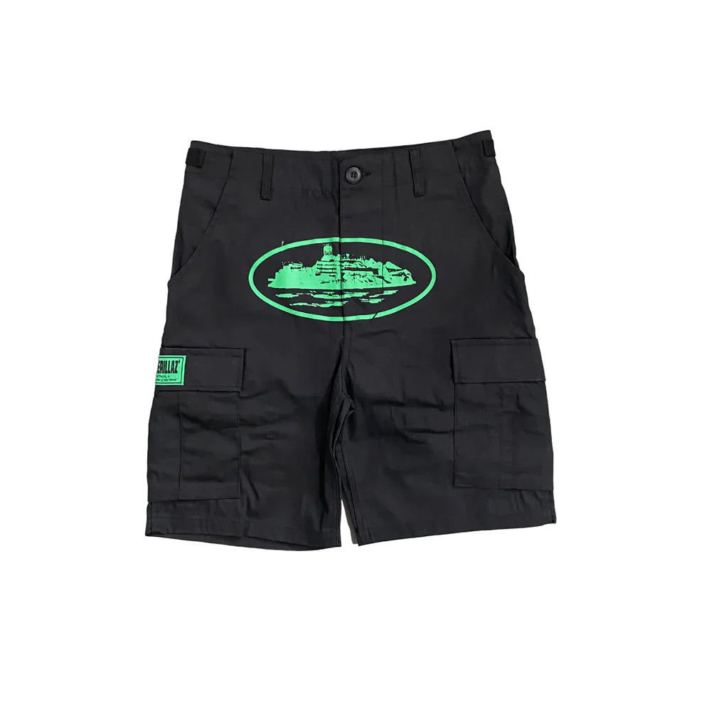 Short cargo Corteiz - Noir/Vert