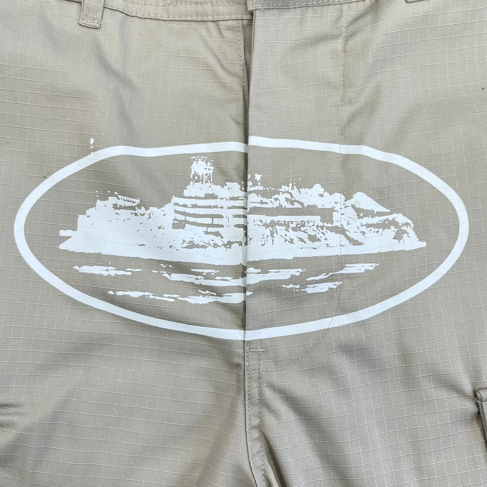 Short cargo Corteiz - Crème/Blanc